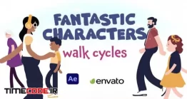 پروژه آماده افتر افکت : کاراکتر موشن گرافیک در حال راه رفتن Fantastic Characters – Walk Cycles