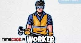دانلود فایل لایه باز لوگو کارگر ساختمان Hammer Worker Logo