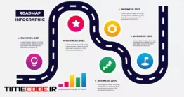 دانلود وکتور اینفوگرافی با طرح نقشه راه Roadmap Infographic Presentation Business Steps Timeline