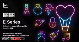 دانلود پروژه آماده افتر افکت : المان نئون عاشقانه Valentine’s Day Neon Elements