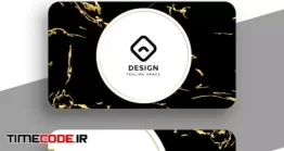 دانلود وکتور لایه باز کارت ویزیت Black And Gold Marble Texture Business Card