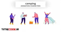 پروژه آماده افتر افکت : کاراکتر موشن گرافیک در مسافرت Camping –  Character Set