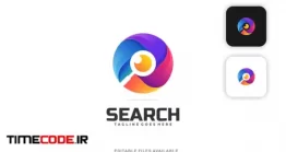 دانلود فایل آماده لوگو با طرح ذره بین Search Gradient Colorful Logo