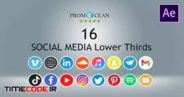 دانلود پروژه آماده افتر افکت : آیکون شبکه های اجتماعی Social Media Lower Thirds