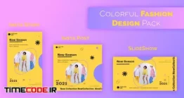 دانلود پروژه آماده افتر افکت : استوری و پست اینستاگرام Colourful Fashion Design Template Pack