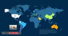 دانلود پروژه آماده افتر افکت : اینفوگرافی نفشه جهان World Map Info