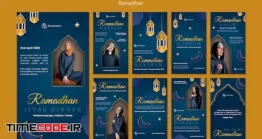 دانلود فایل لایه باز استوری اینستاگرام ماه رمضان Flat Design Ramadan Template