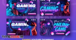 دانلود بنر لایه باز کانال یوتیوب بازی Gaming Youtube Thumbnail Template