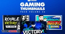 دانلود تامنیل ویدیو یوتیوب کانال بازی UX و Gaming Youtube Thumbnails Pack 36