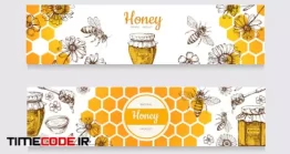 دانلود بنر لایه باز عسل طبیعی Honey Banners