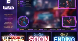 دانلود بنر لایه باز کانال یوتیوب بازی Neon Gaming Twitch