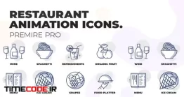 دانلود پروژه MOGRT پریمیر : آیکون انیمیشن غذا و رستوران Restaurant & Food – Animation Icons