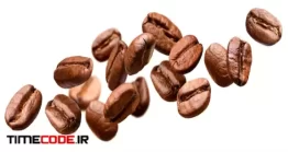 دانلود عکس دانه های قهوه Falling Coffee Beans Isolated