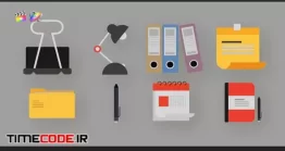 دانلود پروژه آماده فاینال کات پرو : آیکون انیمیشن لوازم التحریر Office Elements Animated Icons