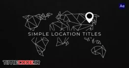 دانلود پروژه آماده افتر افکت : تایتل نقشه Simple Location Titles