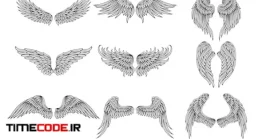دانلود پکیج وکتور بال Pictures Of Different Stylized Wings