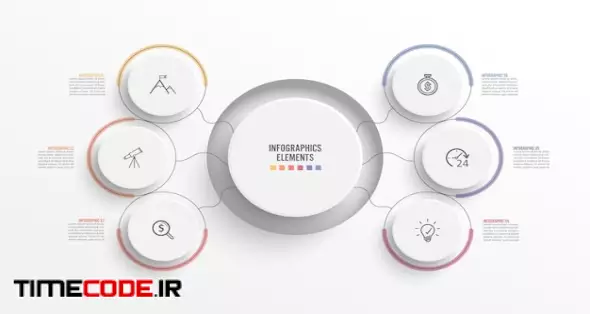 دانلود وکتور لایه باز چارت دایره ای Infographic Template Diagram ...