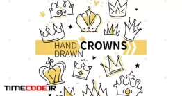 دانلود پکیج وکتور تاج پادشاهی Hand Drawn Crowns Collection