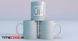 دانلود موکاپ ماگ Realistic Three Sided Mug Mockup Design