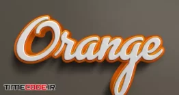 دانلود استایل آماده متن فتوشاپ 3d Mockup Orange Text Style Effect