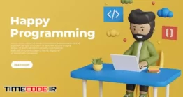 دانلود لندینگ روز جهانی برنامه نویسی Landing Page Programmer Day Home Page Uiux