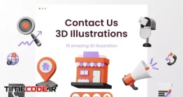 دانلود آیکون سه بعدی تماس با ما Contact Us 3D Icon
