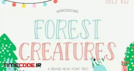 دانلود فونت انگلیسی فانتزی تو خالی Forest Creatures Font Trio