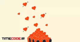 دانلود وکتور پاپ کورن با قلب Illustration Of Popcorn From Which Hearts Out
