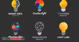 دانلود وکتور لایه باز لوگو لامپ با مفهوم خلاقیت Light Bulb – Idea, Creative, Technology Icons