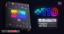 دانلود پروژه آماده افتر افکت : پکیج آیکون انیمیشن نئون Neon Icons Essential Pack