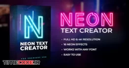 دانلود پریست پریمیر : متن نئون Neon Text Creator