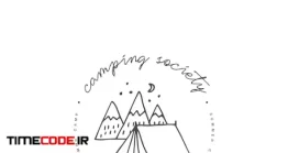 دانلود وکتور لایه باز لوگو کوه نوردی Camping And Hiking Icon Or Logo