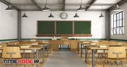 دانلود عکس کلاس خالی درس Vintage Classroom Without Student