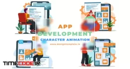 دانلود پروژه آماده پریمیر : موشن گرافیک برنامه نویس اپلیکیشن App Development Character Animation Scene