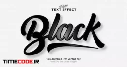 دانلود استایل متن ایلستریتور Black Text Effect Editable Plastic Style Text Effect