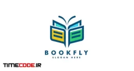 دانلود وکتور لایه باز لوگو کتاب و پروانه Book And Butterfly Line Art Style Logo Template