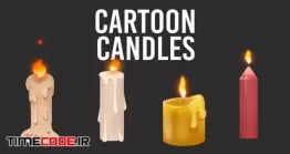 دانلود فوتیج آلفا شمع کارتونی Cartoon Candles
