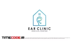دانلود وکتور لایه باز لوگو کلینیک گوش Ear Logo Design For Medical Clinic With Home