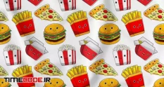 fastfood character seamless pattern 37321 12 12 226