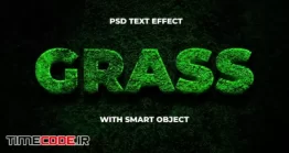 دانلود استایل متن سه بعدی فتوشاپ برگ Grass Text Effect