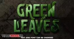 دانلود استایل متن سه بعدی فتوشاپ برگ Green Leaves 3d Realistic Text Effect