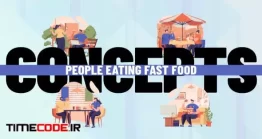 دانلود پروژه آماده افتر افکت : پکیج موشن گرافیک فست فود People Eating Fast Food