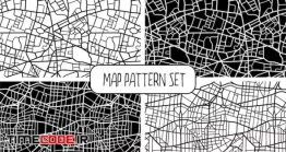 دانلود پترن نقشه  Seamless Map Pattern Set