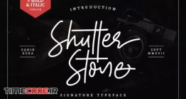 دانلود فونت انگلیسی گرافیکی به سبک امضا Shutter Stone – Signature Script