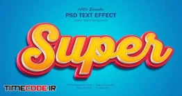 دانلود استایل آماده متن فتوشاپ Super 3d Popup Psd Text Effect