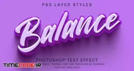 دانلود استایل آماده متن فتوشاپ  3d Solid Purple Editable Text Style Effect