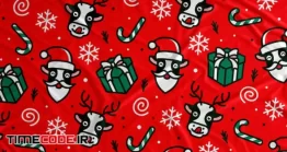 دانلود پترن کریسمس Christmas Deer Vector Seamless Pattern Background