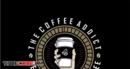 دانلود وکتور لایه باز لوگو کافی شاپ Coffee Addict Logo Template