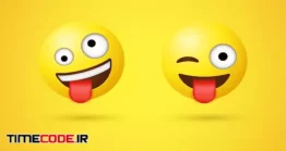 دانلود ایموجی زبان درازی Crazy Zany Emoji And Tongue Out