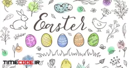 دانلود پترن تخم مرغ رنگی Easter Design Elements And Patterns